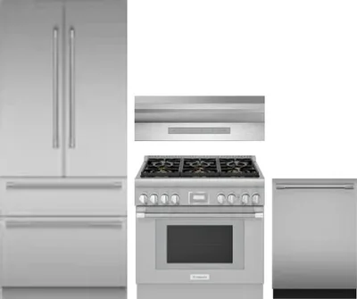 4 Piece Package Includes Refrigerator, Range, Hood And Dishwasher