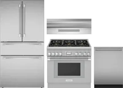 4 Piece Package Includes Refrigerator, Range, Hood And Dishwasher
