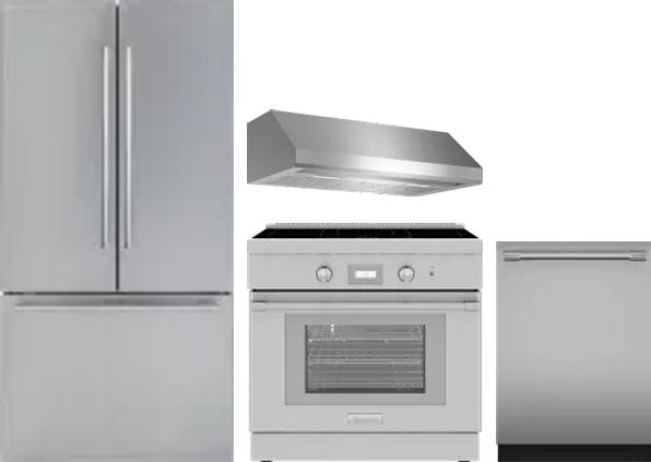 4 Piece Package Includes Refrigerator, Range, Hood And Dishwasher