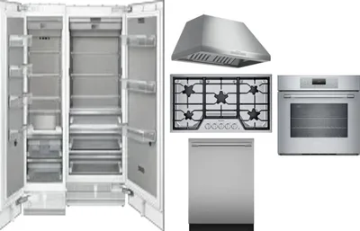 6 Piece Package Includes Refrigerator, Freezer, Cooktop, Wall Oven, Hood And Dishwasher