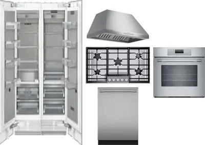 6 Piece Package Includes Refrigerator, Freezer, Cooktop, Wall Oven, Hood And Dishwasher