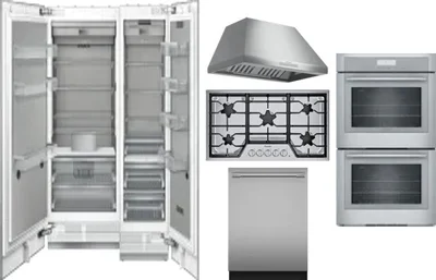 6 Piece Package Includes Refrigerator, Freezer, Cooktop, Wall Oven, Hood And Dishwasher
