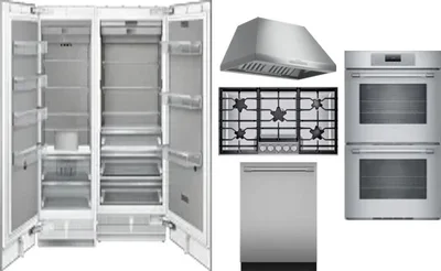 6 Piece Package Includes Refrigerator, Freezer, Cooktop, Wall Oven, Hood And Dishwasher