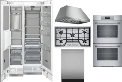 6 Piece Package Includes Refrigerator, Freezer, Cooktop, Wall Oven, Hood And Dishwasher