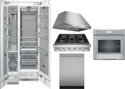 6 Piece Package Includes Refrigerator, Freezer, Cooktop, Wall Oven, Hood And Dishwasher