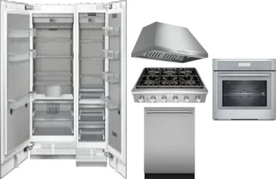 6 Piece Package Includes Refrigerator, Freezer, Cooktop, Wall Oven, Hood And Dishwasher