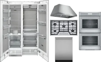 6 Piece Package Includes Refrigerator, Freezer, Cooktop, Wall Oven, Hood And Dishwasher