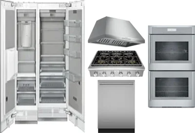 6 Piece Package Includes Refrigerator, Freezer, Cooktop, Wall Oven, Hood And Dishwasher