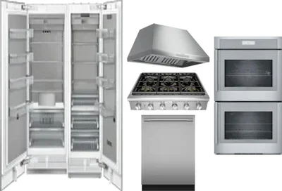 6 Piece Package Includes Refrigerator, Freezer, Cooktop, Wall Oven, Hood And Dishwasher
