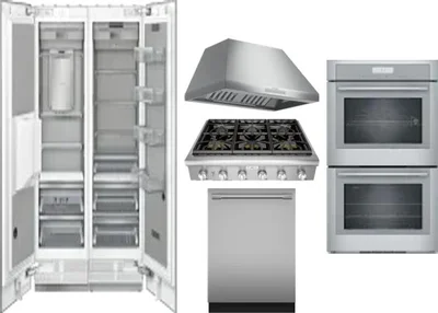 6 Piece Package Includes Refrigerator, Freezer, Cooktop, Wall Oven, Hood And Dishwasher