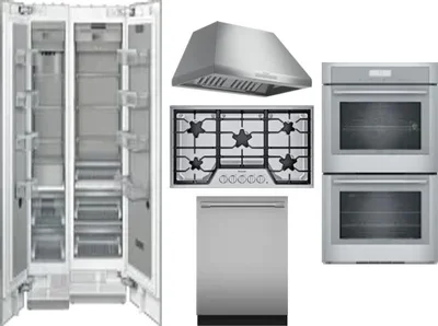 6 Piece Package Includes Refrigerator, Freezer, Cooktop, Wall Oven, Hood And Dishwasher