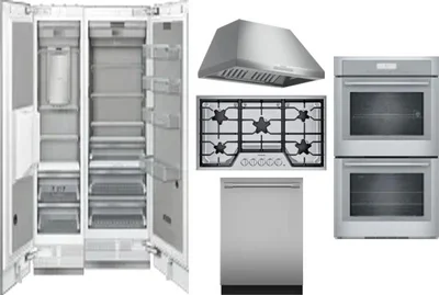 6 Piece Package Includes Refrigerator, Freezer, Cooktop, Wall Oven, Hood And Dishwasher