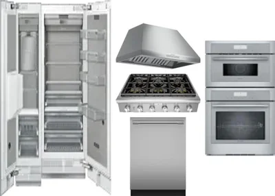 6 Piece Package Includes Refrigerator, Freezer, Cooktop, Wall Oven, Hood And Dishwasher
