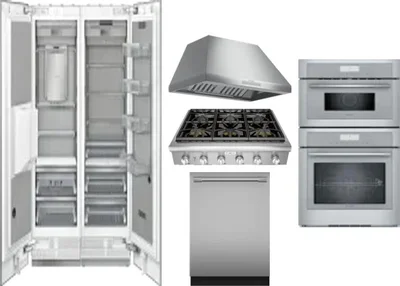 6 Piece Package Includes Refrigerator, Freezer, Cooktop, Wall Oven, Hood And Dishwasher