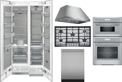 6 Piece Package Includes Refrigerator, Freezer, Cooktop, Wall Oven, Hood And Dishwasher