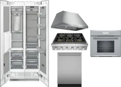 6 Piece Package Includes Refrigerator, Freezer, Cooktop, Wall Oven, Hood And Dishwasher