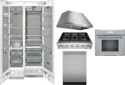 6 Piece Package Includes Refrigerator, Freezer, Cooktop, Wall Oven, Hood And Dishwasher