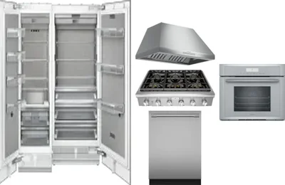 6 Piece Package Includes Refrigerator, Freezer, Cooktop, Wall Oven, Hood And Dishwasher