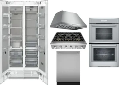 6 Piece Package Includes Refrigerator, Freezer, Cooktop, Wall Oven, Hood And Dishwasher