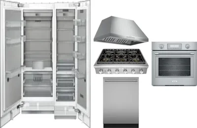 6 Piece Package Includes Refrigerator, Freezer, Cooktop, Wall Oven, Hood And Dishwasher