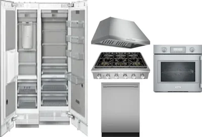 6 Piece Package Includes Refrigerator, Freezer, Cooktop, Wall Oven, Hood And Dishwasher