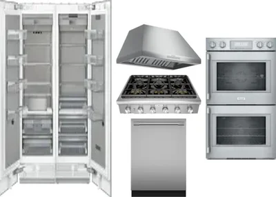 6 Piece Package Includes Refrigerator, Freezer, Cooktop, Wall Oven, Hood And Dishwasher