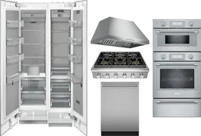 6 Piece Package Includes Refrigerator, Freezer, Cooktop, Wall Oven, Hood And Dishwasher
