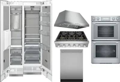 6 Piece Package Includes Refrigerator, Freezer, Cooktop, Wall Oven, Hood And Dishwasher