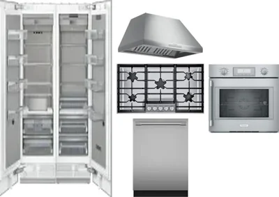 6 Piece Package Includes Refrigerator, Freezer, Cooktop, Wall Oven, Hood And Dishwasher