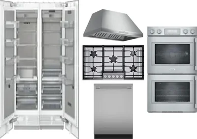 6 Piece Package Includes Refrigerator, Freezer, Cooktop, Wall Oven, Hood And Dishwasher