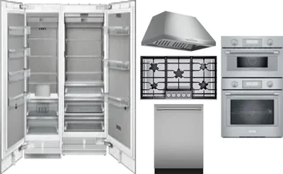 6 Piece Package Includes Refrigerator, Freezer, Cooktop, Wall Oven, Hood And Dishwasher
