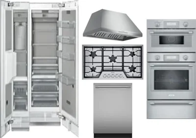6 Piece Package Includes Refrigerator, Freezer, Cooktop, Wall Oven, Hood And Dishwasher