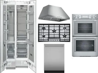 6 Piece Package Includes Refrigerator, Freezer, Cooktop, Wall Oven, Hood And Dishwasher