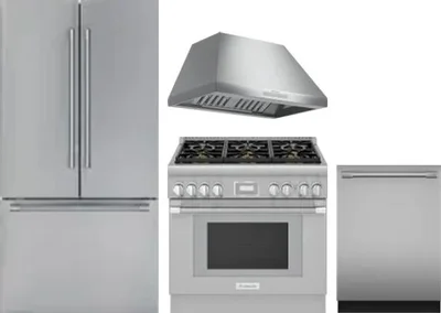 4 Piece Package Includes Refrigerator, Range, Hood And Dishwasher
