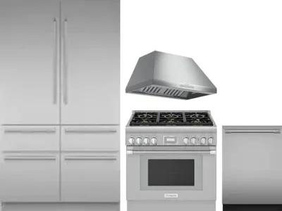 4 Piece Package Includes Refrigerator, Range, Hood And Dishwasher