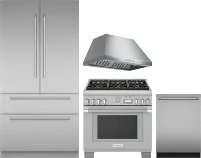 4 Piece Package Includes Refrigerator, Range, Hood And Dishwasher