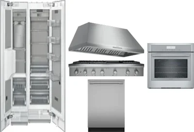 6 Piece Package Includes Refrigerator, Freezer, Cooktop, Wall Oven, Hood And Dishwasher