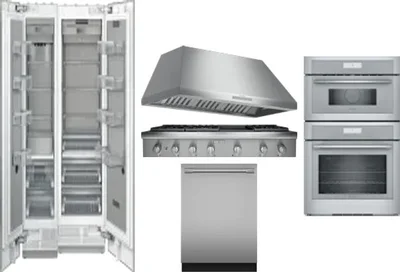 6 Piece Package Includes Refrigerator, Freezer, Cooktop, Wall Oven, Hood And Dishwasher