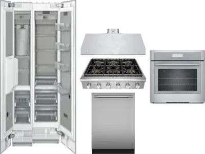 6 Piece Package Includes Refrigerator, Freezer, Cooktop, Wall Oven, Hood And Dishwasher