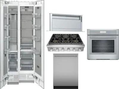6 Piece Package Includes Refrigerator, Freezer, Cooktop, Wall Oven, Hood And Dishwasher