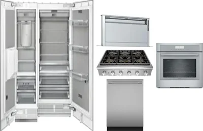 6 Piece Package Includes Refrigerator, Freezer, Cooktop, Wall Oven, Hood And Dishwasher