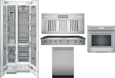 6 Piece Package Includes Refrigerator, Freezer, Cooktop, Wall Oven, Hood And Dishwasher