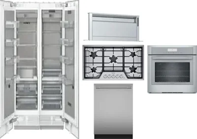 6 Piece Package Includes Refrigerator, Freezer, Cooktop, Wall Oven, Hood And Dishwasher