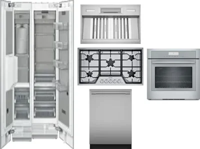 6 Piece Package Includes Refrigerator, Freezer, Cooktop, Wall Oven, Hood And Dishwasher
