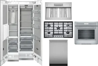 6 Piece Package Includes Refrigerator, Freezer, Cooktop, Wall Oven, Hood And Dishwasher