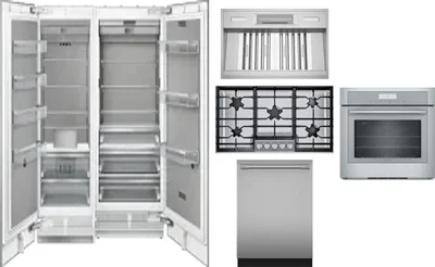 6 Piece Package Includes Refrigerator, Freezer, Cooktop, Wall Oven, Hood And Dishwasher