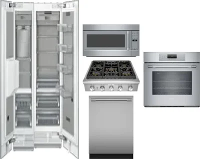 6 Piece Package Includes Refrigerator, Freezer, Cooktop, Wall Oven, Microwave And Dishwasher
