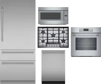 5 Piece Package Includes Refrigerator, Cooktop, Wall Oven, Microwave And Dishwasher