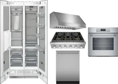 6 Piece Package Includes Refrigerator, Freezer, Cooktop, Wall Oven, Hood And Dishwasher