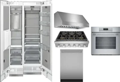 6 Piece Package Includes Refrigerator, Freezer, Cooktop, Wall Oven, Hood And Dishwasher
